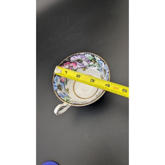 Taylor & Kent Bone China Teacup England Art Deco Floral Gold Trim Vintage - Picture 2 of 13